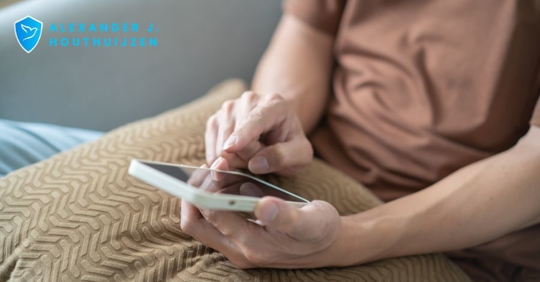 person using social media